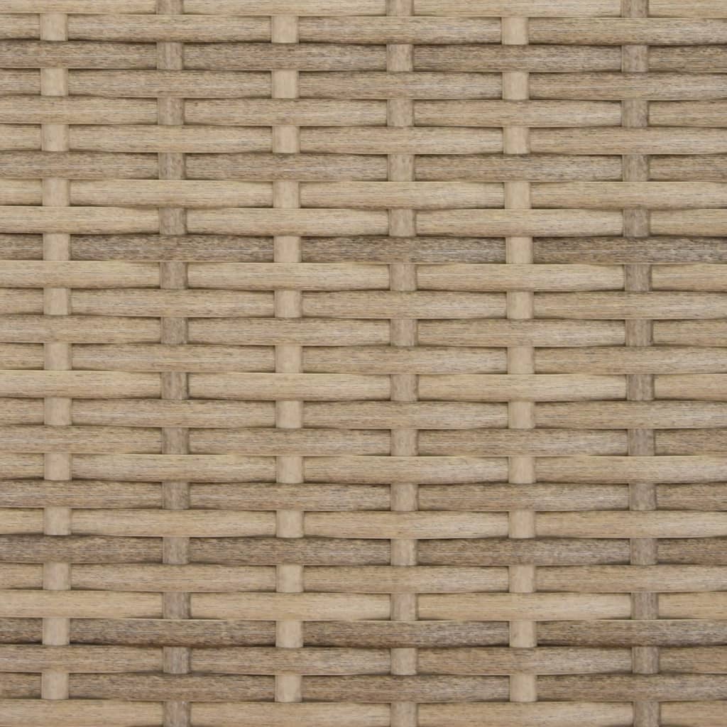 Divano da Giardino a 2 Posti con Tettoia e Poggiapiedi in Polyrattan Beige