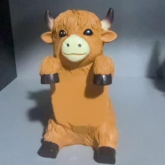 Planche à Mémo Vache des Highlands Porte-Notes en Résine Décoration de Bureau Mignonne Organisateur pour Bureau et Étude Cadeau Pratique pour la Maison et le Bureau