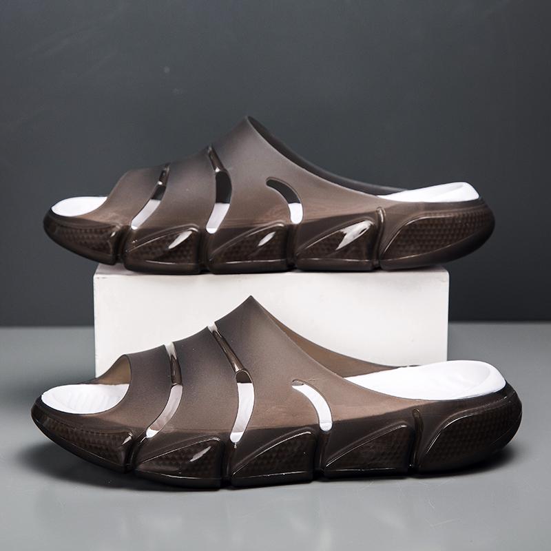 Fashion New Men's Summer Outdoor Anti-slip Jelly Slippers One-strap Casual Beach Sandals for Outdoor Wear High Quality Sandals Shoes Men