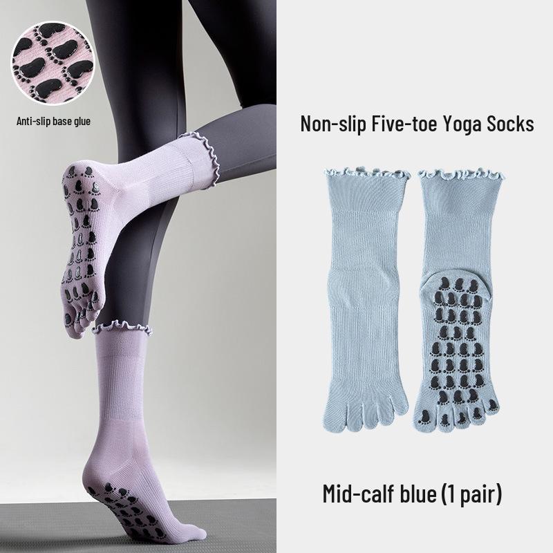 Non-slip Five-finger Yoga Socks - Spring/Summer Ballet Style for Pilates, Casual Japanese Sweet Design, Versatile Split-toe Sports Socks