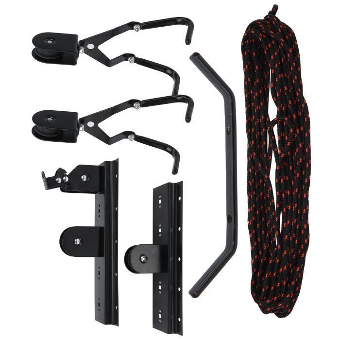 Support de plafond de vélo - Fdit - Cintre de garage - Acier - 4 poulies - Capacité 40-60 kg