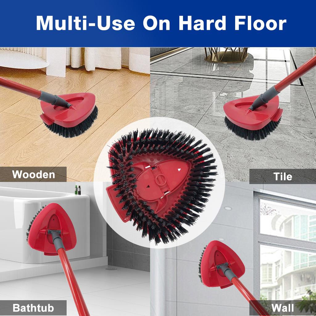 2 Mop Replace Heads, 1 Mop Base and 1 Mop Scrub Brush Set for for O-Cedar and Vileda, Compatible with EasyWring 1-Tank System