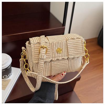 Fashion Woven Small Square Bag Women's Woven Design Niche Versatile Messenger Bag High Sense Commuter Women's Shoulder Bag