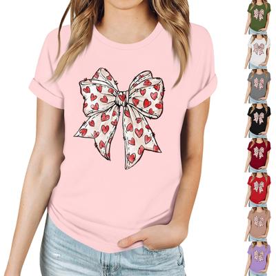 Women's Casual Sunflower Print T-Shirt, Round Neck Pullover Short Sleeve Top