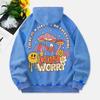 Mushrooms Washed Hoodie Womens Don'T Worry Printed Cotton Clothes Long Sleeves Pocket Oversize Winter Womans