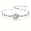Silver1Carat Moissanite Women's Luxurious Versatile Bracelet Suitable for Daily Commuting, Banquets, Parties, Valentine's Day, Halloween, Christmas,
