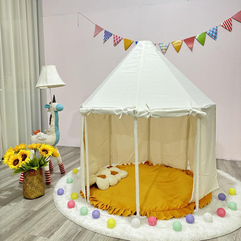 Oversized Octagonal Yurt Playhouse for Children - Princess Castle Style Indoor Tent