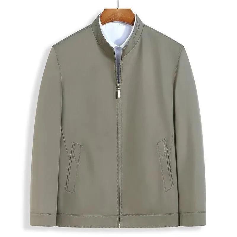 New Coats Middle-aged Elderly Spring Autumn Jackets Men's Business Casual Thin Stand-up Collar Tops