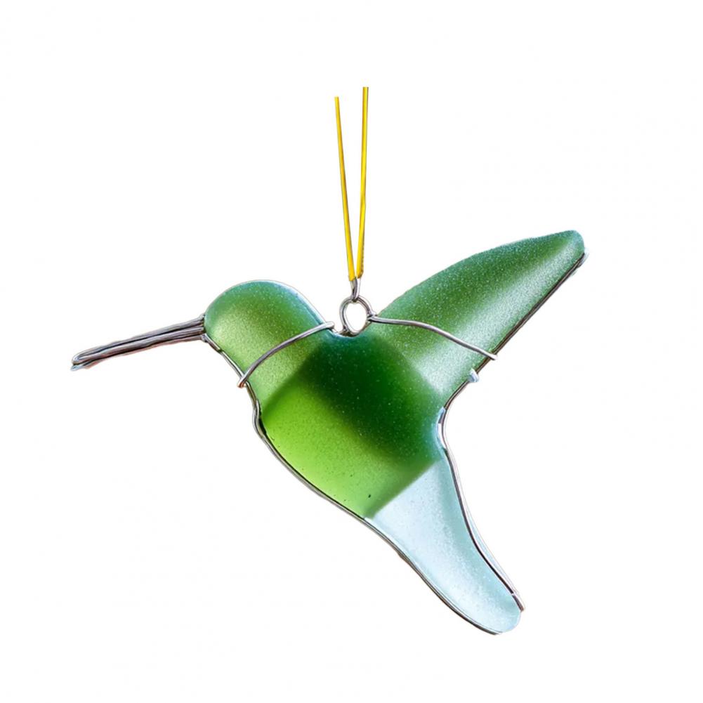 Acrylic Bird Hanging Decoration Winter Bird Hanging Ornament 2d Acrylic Bird Ornament Set Sea Glass Style Hummingbird for Lovers