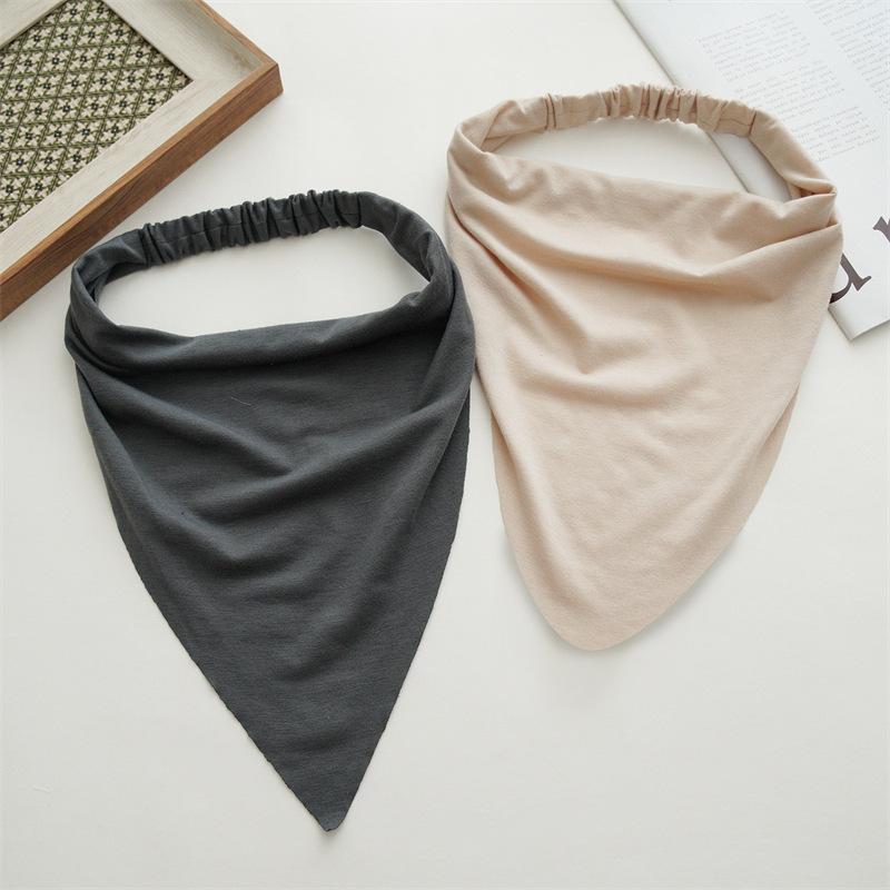 New Fashion Bohemian Solid Color Hair Scrafs Turban Headband Sweet Cotton Headscarf Triangle Bandanas For Women Hair Accessories