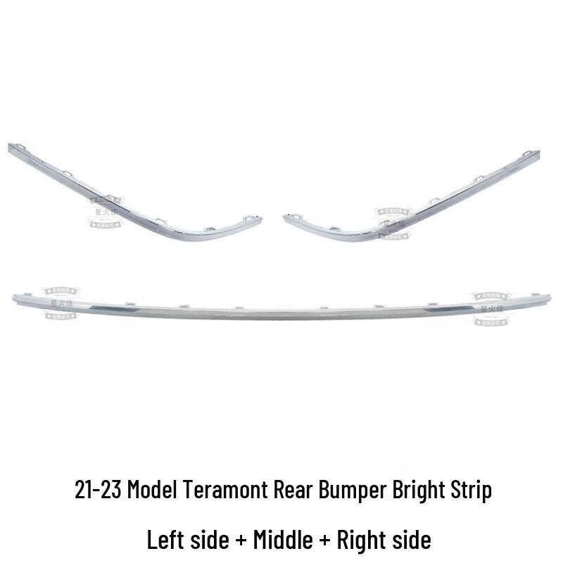 Touareg 21-23 Front & Rear Bumper Chrome Strips; Rear Exhaust Decorative Panel