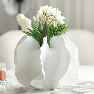 Modern Light Luxury Petal Vase Ornaments Exhibition Hall Hotel Restaurant Model Room Living Room Art Abstract Flower Decorations