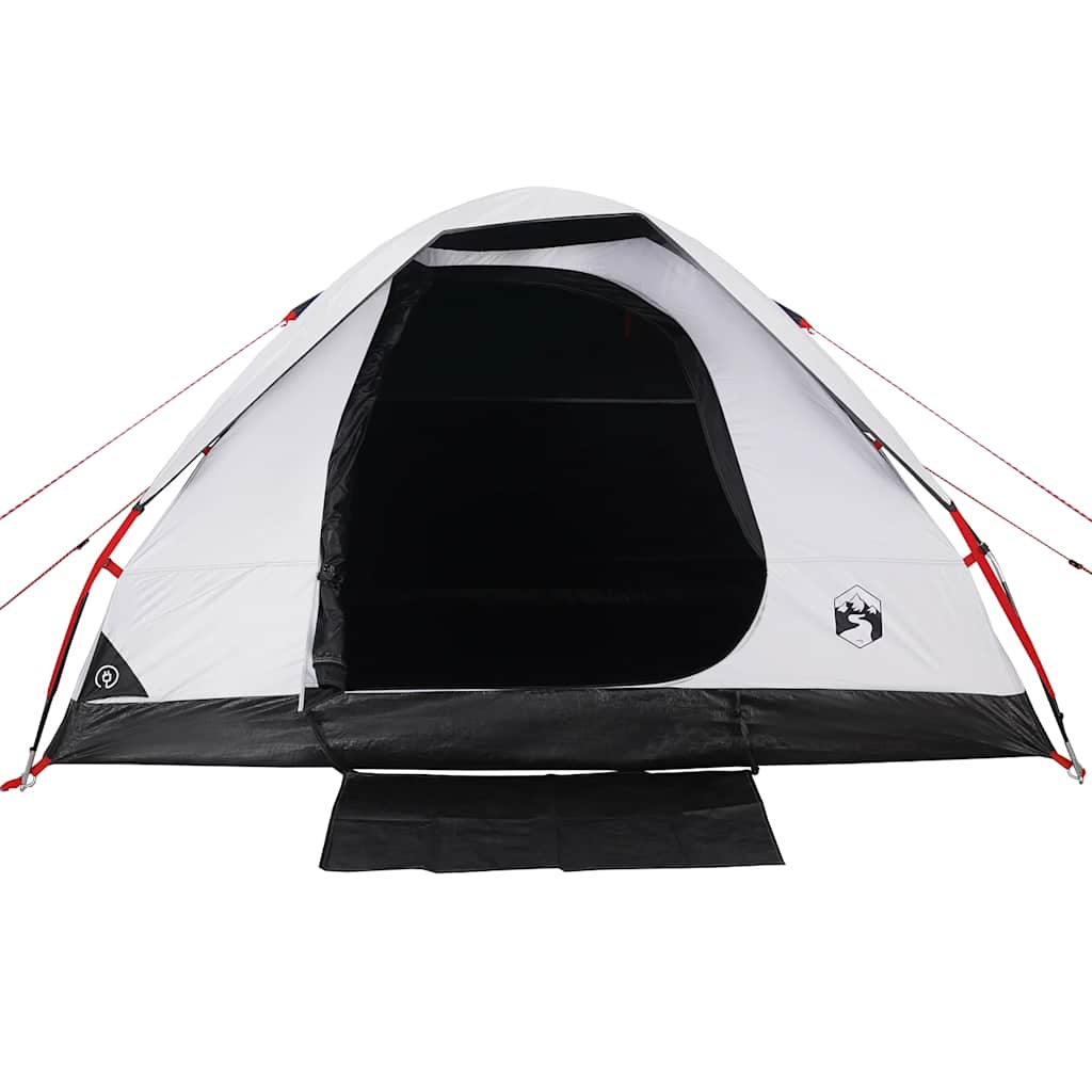 Dome Camping Tent for 4 Persons White & Dark Waterproof