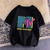 Unisex Clothing Retro Cotton T Shirt Vintage Rock Hip Hop Modal Summer Unisex Casual Shirt Mtv Music Elevision Graphic Shirts