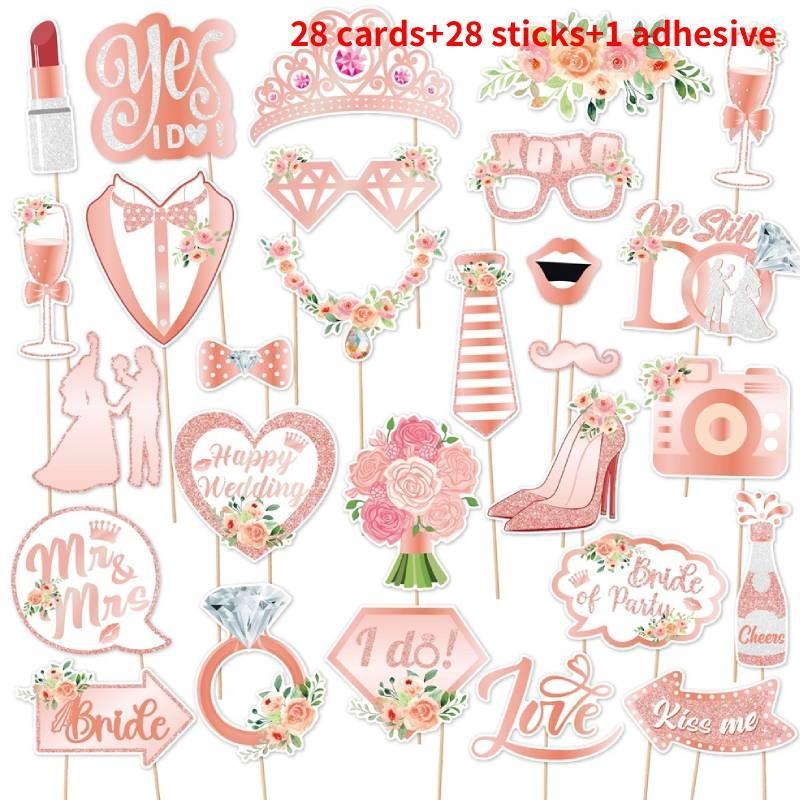 

Themed Photo Wedding Props With Tie Bouquet Design For Marriage Event Selfie