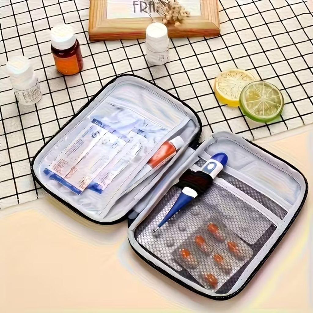 FunBlast First Aid Pouch – Mini Portable Medicine Bag for Travel, Medicine Storage Bag, Pill Organizer, Zippered Medicines Bag for School, Travel