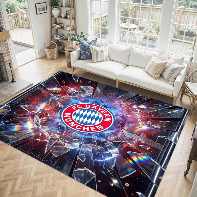 Bayern München Design Kristal Fluweel Tapijt Gezellig Niet?Antislip Bedrukt Tapijt Voor Slaapkamer Woonkamer Entree