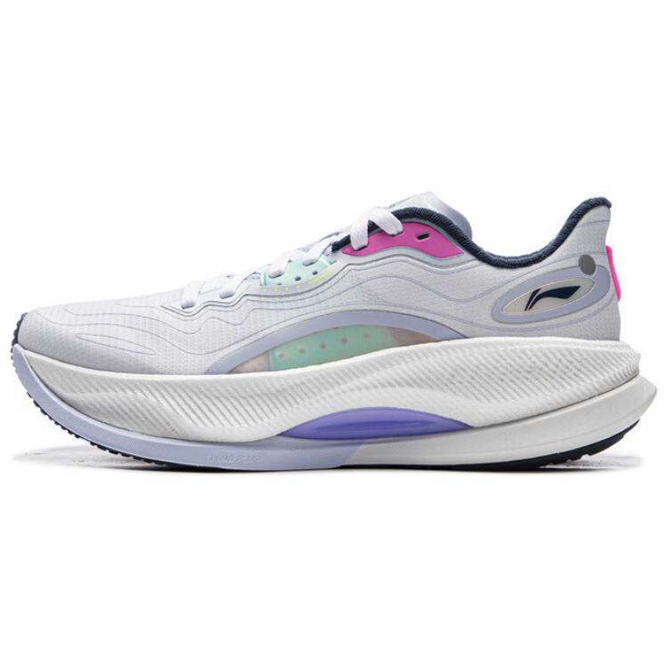

New LiNing Yueying 4PRO Slip Resistant Cushioning Rebound Low Top Casual Running Shoes Men s White Purple ARHV007-1 40