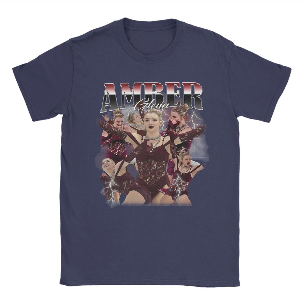 Amber Glenn Figure Ice Skating Merch Unisex T Shirts Pure Cotton Tee Graphic Tshirt Clothing