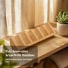 Bamboo and Wood Desktop Organizer Easy to Clean Cosmetics Storage Shelf