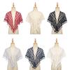 Elegant Lace Shoulder Wrap Triangular Scarf With Tassels And Flower Pattern For Women Great For Weddings And Travel