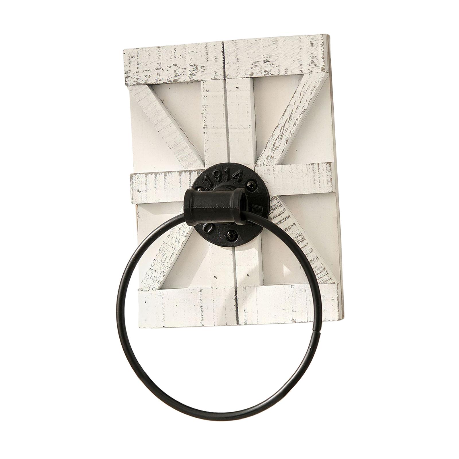 

Wall Towel Ring Accessories Retro Wood Metal Towel Rack Towel Hanger Hand Towel Holder for Entrance Hotel Bathroom Home Decor белый