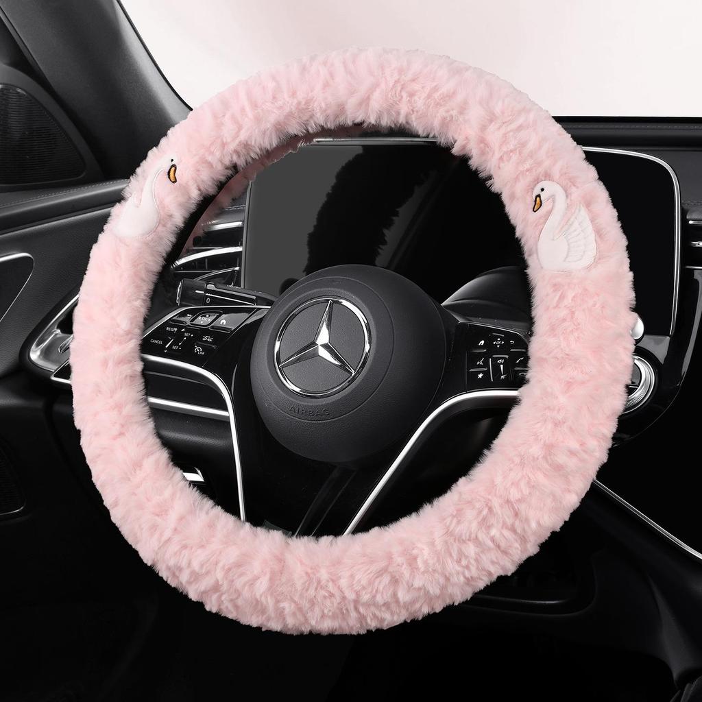 Winter Warm Plush Steering Wheel Cover - Non-slip, Anti-freeze, Universal Hand Warmer for Cars.