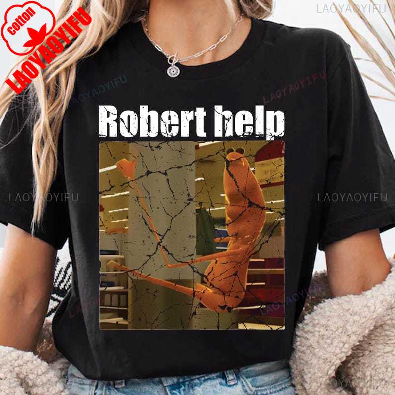 Marcus The Worm Robert Help Meme Unisexs Marcus Im Looking for Jimbo James Funny Printed Tshirt Tops High Quality Cotton Unisex