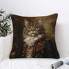 2D Flat- Vintage Aristocratic Cat Portrait Throw Pillow Cover Victorian Royal Pet Art Cushion Case For Home Sofa Decor