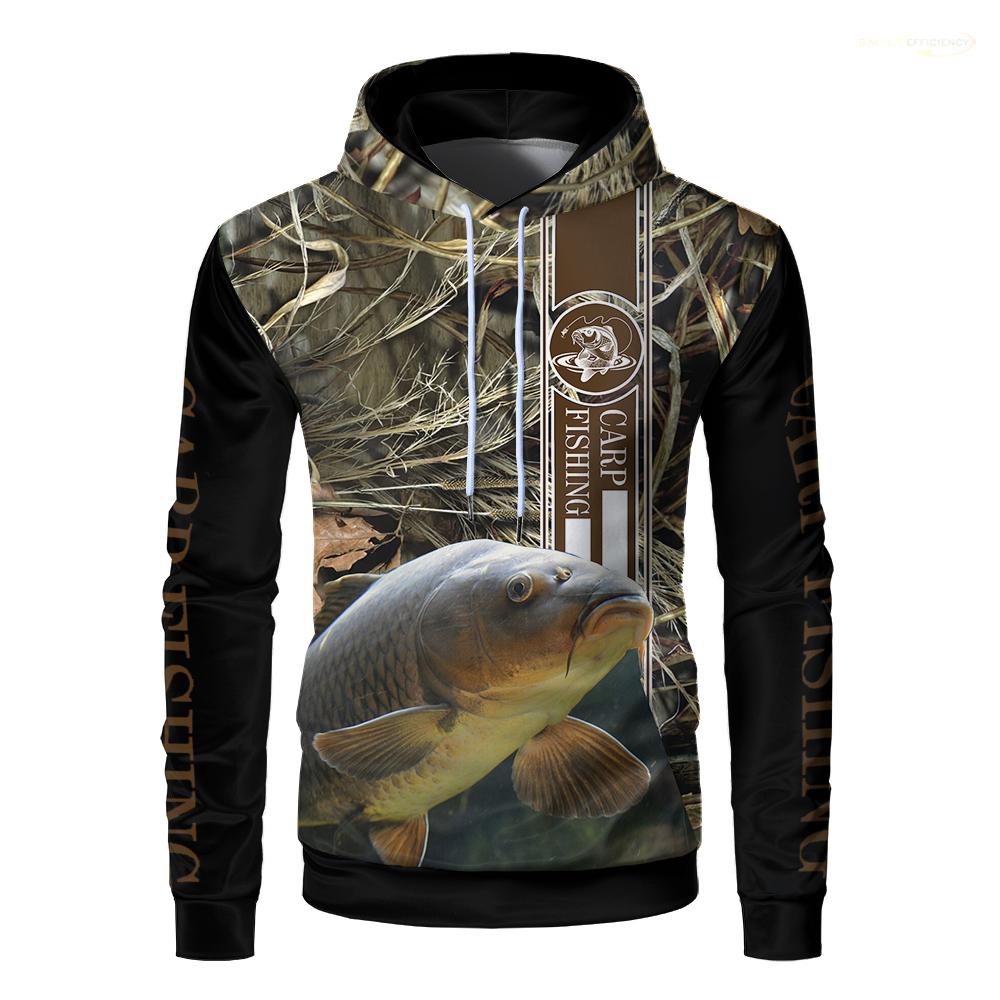 Fiske Roligt Djur Herr Huvtröjor Bass Marlin 3D-tryckta Mode Pullover Huvtröjor Casual Oversized Fisk Harajuku Dam Huvtröja