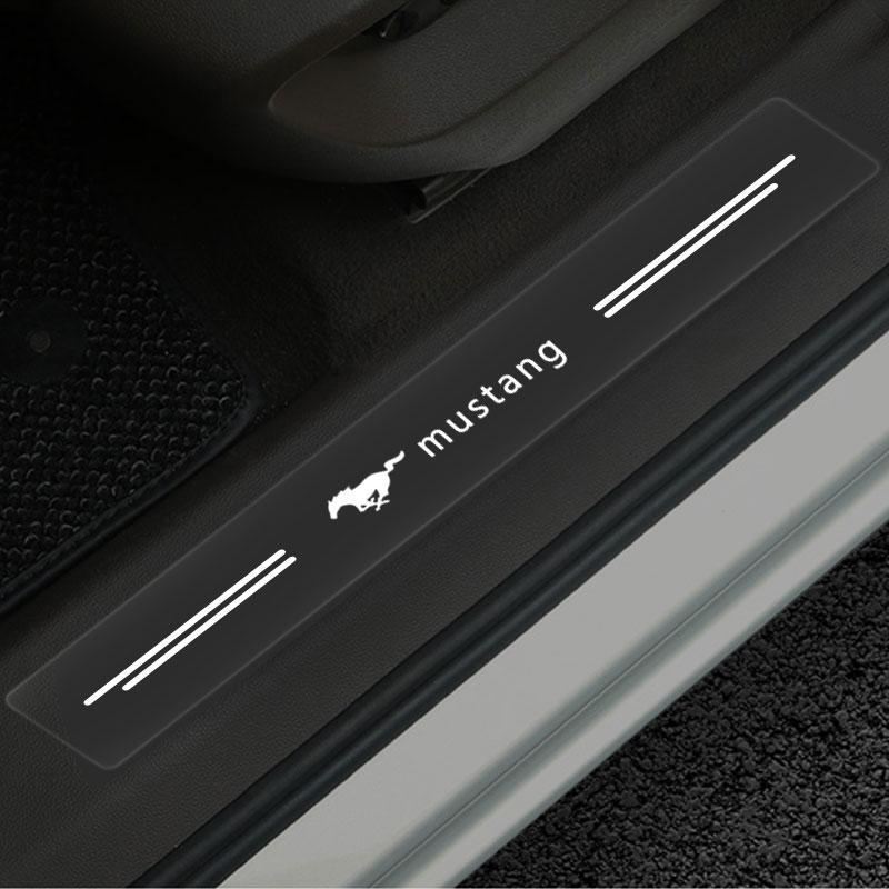 Car Threshold Protector Transparent Decorative Badge Sticker For Ford Mustang ST Line Mondeo Focus Fiesta Escape Kuga Ecosport Ranger EXplorer