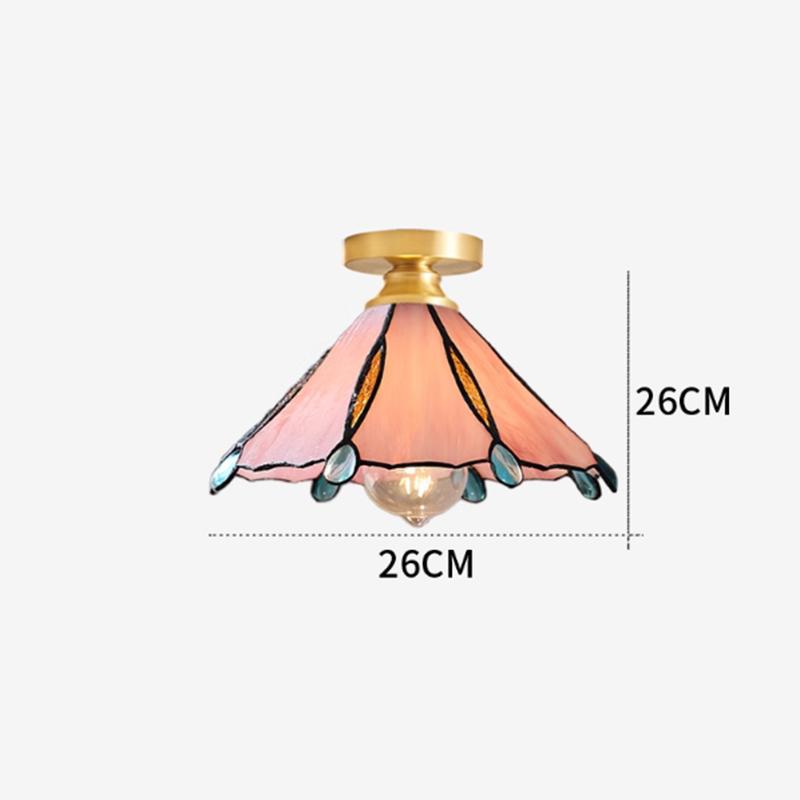 Tiffany Chandelier Retro Creative Stained Glass Lotus Pendant Light Corridor Bedroom Living Room E27 Single Head Hanging Lamps