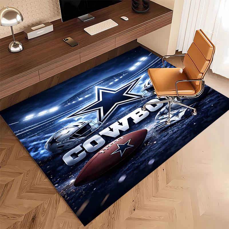 1pc Dallas Cowboys Print Area Rug - Soft, Washable Non-Slip Indoor Mat, Living Room, Home Office Decorative Rug,Office Decorative