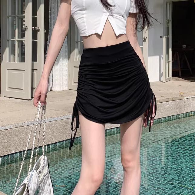 Women's High Waist Pleated Mini A-Line Skirt, Sexy and Slimming Summer Skirt Pants