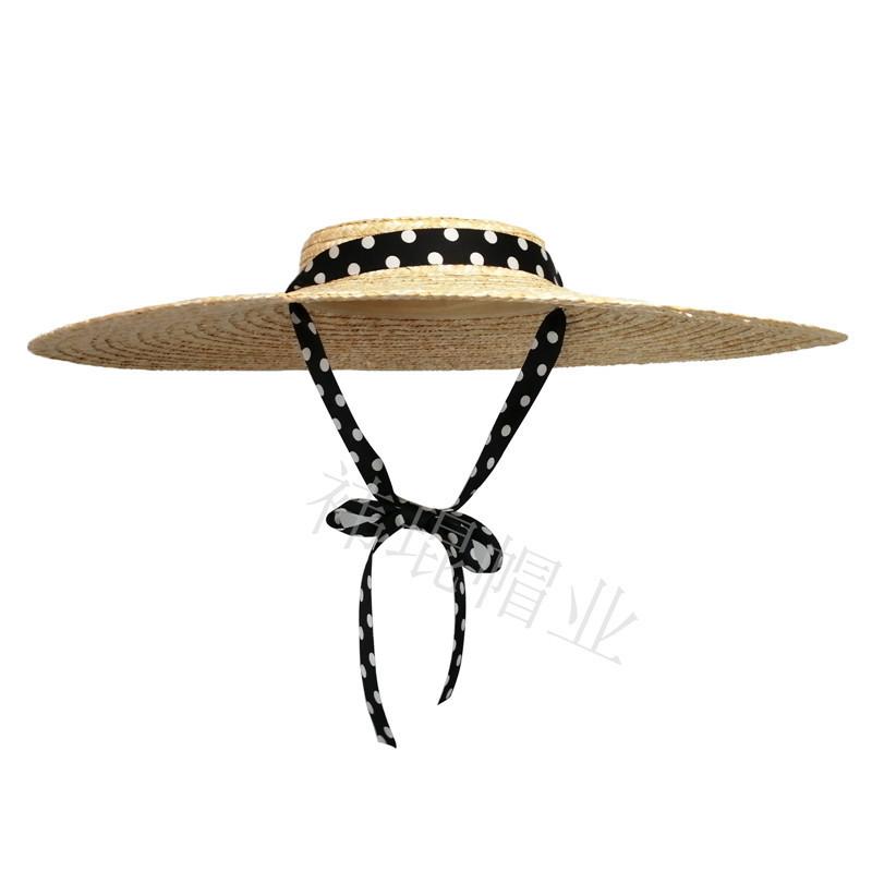 Straw Hat With Butterfly Knot For Summer Beach Sun Protection And Fashion