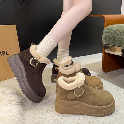 Bottes de neige chaudes d'hiver pour femmes, doublure rembourrée contre le froid, semelle épaisse rehaussante, antidérapantes, résistantes à l'usure, loisirs de plein air, sport, bottes en coton