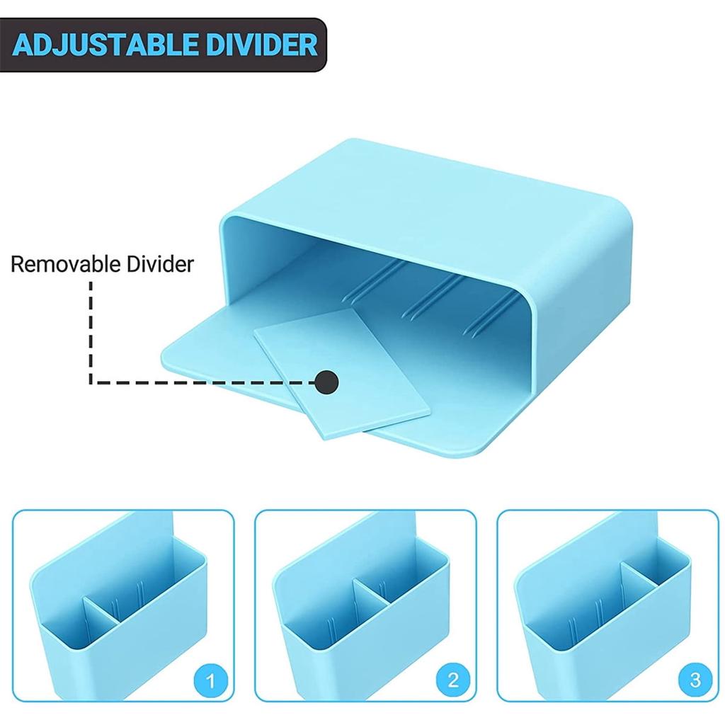 Magnetic Pencil Cup Storage Organizer,Magnetic Dry Erase Marker Holder, Pen and Eraser Holder for Whiteboard(Blue)