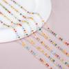 2Meters 1Meter Stainless Steel 2.5mm Crystal Beads Chain Natural Stone Beaded Chains for Necklace Bracelet Jewelry Making DIY