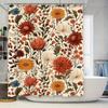 Vibrant Floral Shower Curtain Luxurious Bath Decor In Red, Orange Blue Waterproof Fabric For Bathroom Curtains Unisex Home Dec