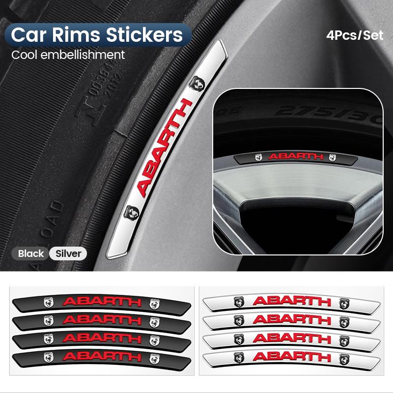 4Pcs Car Styling Wheel Rim Aluminum Logo Sticker Wheel Hub Decals For Fiat Abarth 500 124 125 595 Punto Bravo Scorpion Ducato