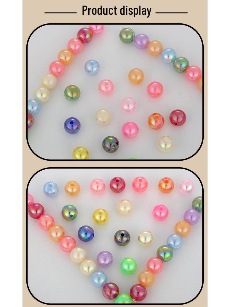 Iridescent AB Color Bubble Beads – Handmade for DIY Bracelets, Wedding Dress Accessories, and Imitation Pearls