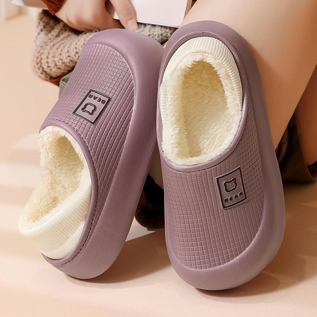 Womens Slippers Soft Slipon Eva Sole Warm Fleecelined Indoor House Shoes Nonslip Cushioned Sole For Home Office Spa Easy Slipon Design