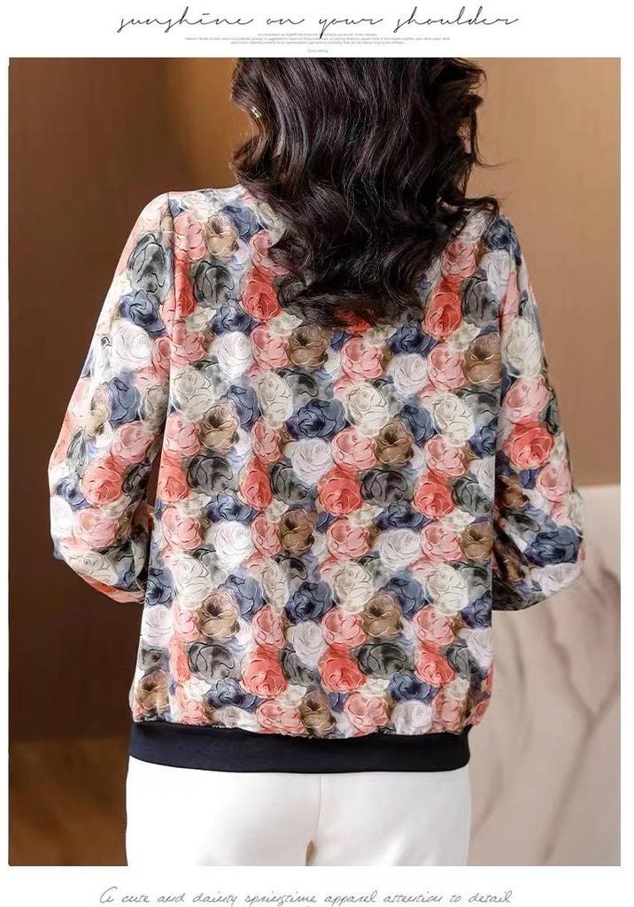 Women's Summer Chiffon Cardigan: Lightweight, Sun Protection, Petite, Age-Reducing, Easy To Match, Printed Design, Baseball Style.