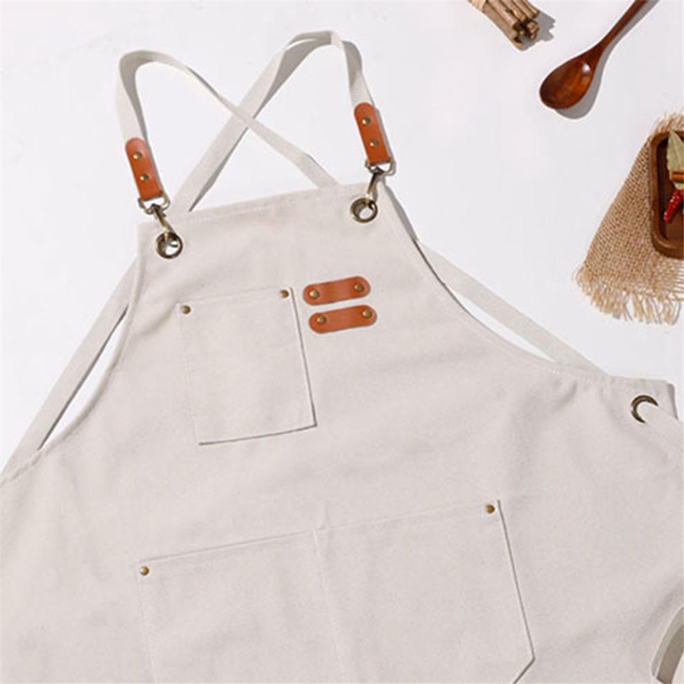 Fashion Canvas Aprons Home Kitchen Gardening Work Clothes Green