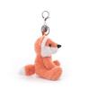 Apricot Lamb Velvet Fox Plush Toy, Cute Soft Keychain, Perfect for Boys and Girls, Fits Kids Backpacks and Purses, 12cm