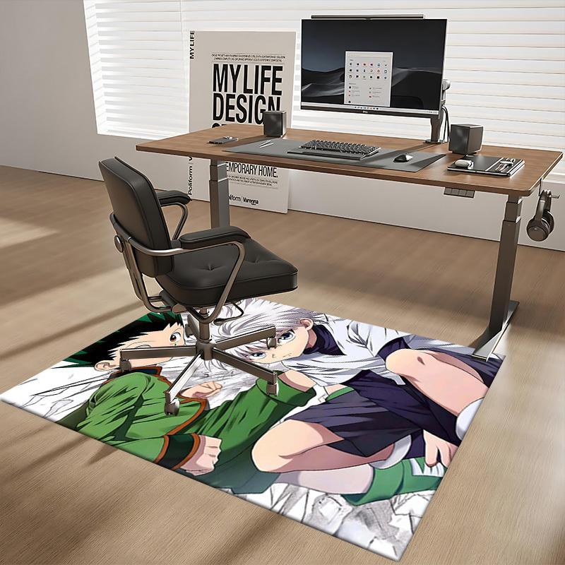 1pc Hunter x Hunter Killua and Gon Chair Mat - Anime Cartoon Design Office Chair Mat, Non-Slip Carpet for Home Decor, Suitable for All Seasons.U062