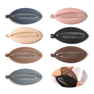 Simple Temperament Rubber Paint Anti-Slip Fish-Shaped Clip with Teeth for Ponytails and Hair Bands