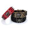 2" Wide Spiked Studded Leather Dog Collar Bullet Rivets with Cool Skull Pet Accessories for Meduim Large Dogs Pitbull Boxer XS-L