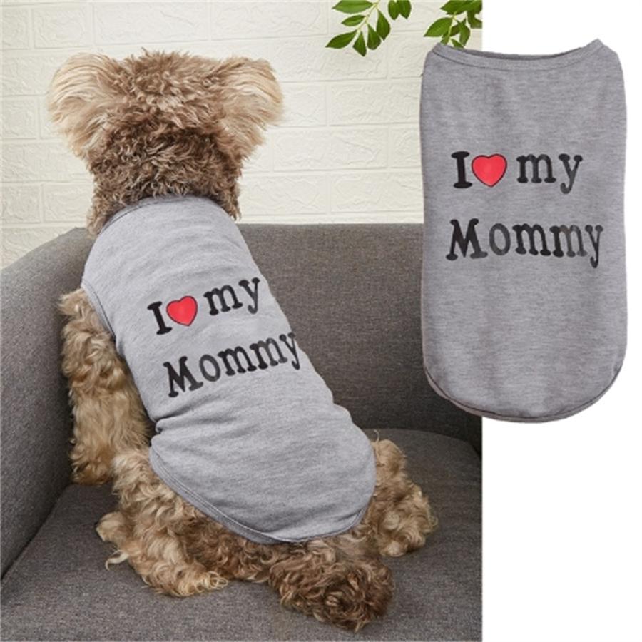 1pc Dog Vest, "I Love My Mommy" Puppy T-Shirt, Summer Sleeveless Vest, Pet Clothing