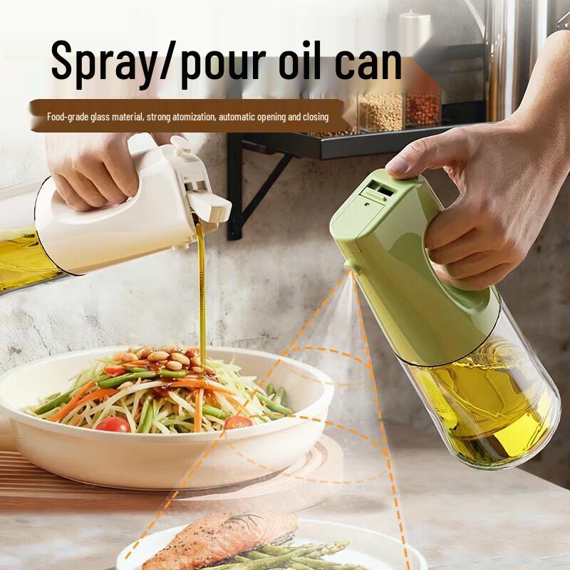 Dual-Use Glass Oil Sprayer and Pourer